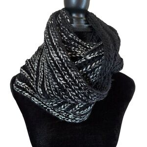 Reversible Ring Scarf with metallic silver thread by 2 Chic